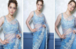 Kangana Ranaut Channels a Summer Look, Steps Out in a Sheer Blue Anita Dongre Saree